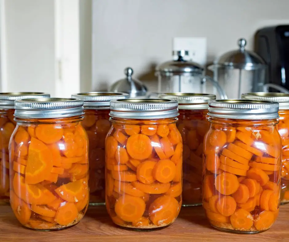 pro home grown home canned carrots cooling