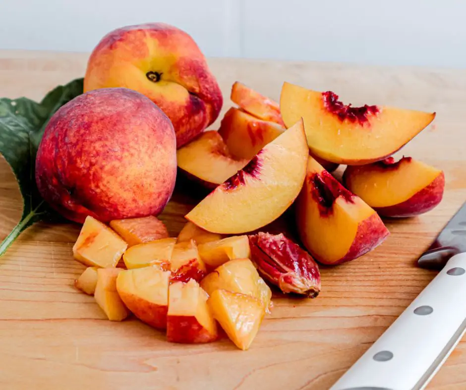 Pile Of Fresh Sliced Peaches